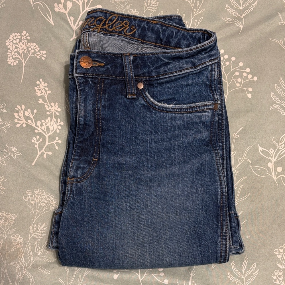 Wrangler Women's Dark Blue Straight Leg Jeans